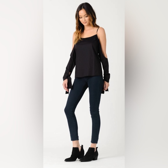 LUCCA Camilla Black Cold Shoulder Top - Picture 2 of 11